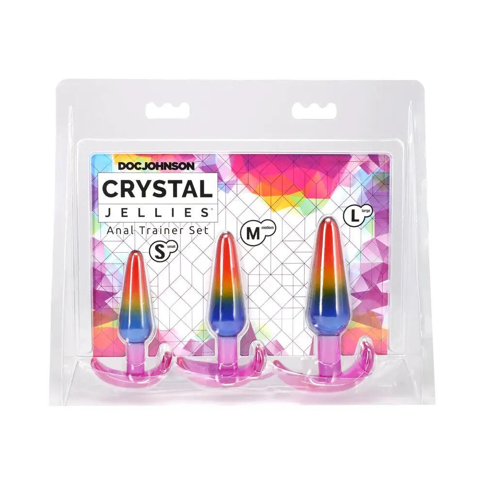 Crystal Jellies Anal Trainer Set S/M/L Rainbow by Doc Johnson