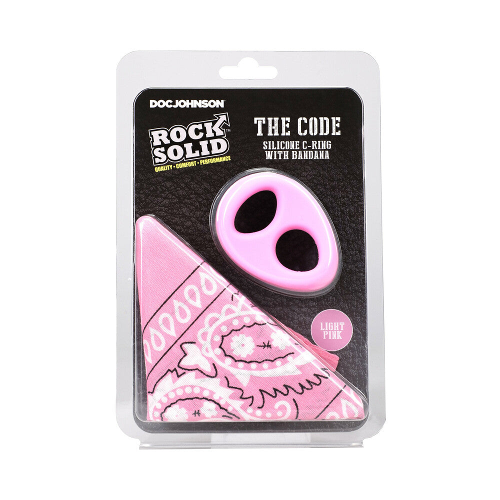 Rock Solid The Code Silicone C-Ring with Bandana Light Pink/Black