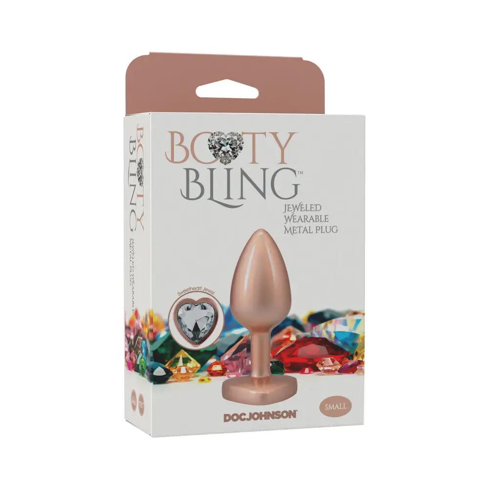 Booty Bling Heart Diamond Jeweled Metal Plug Gold Small by Doc Johnson