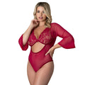 Magic Silk Black Cherry 3/4 Sleeve Playsuit Cherry Queen Size by Magic Silk