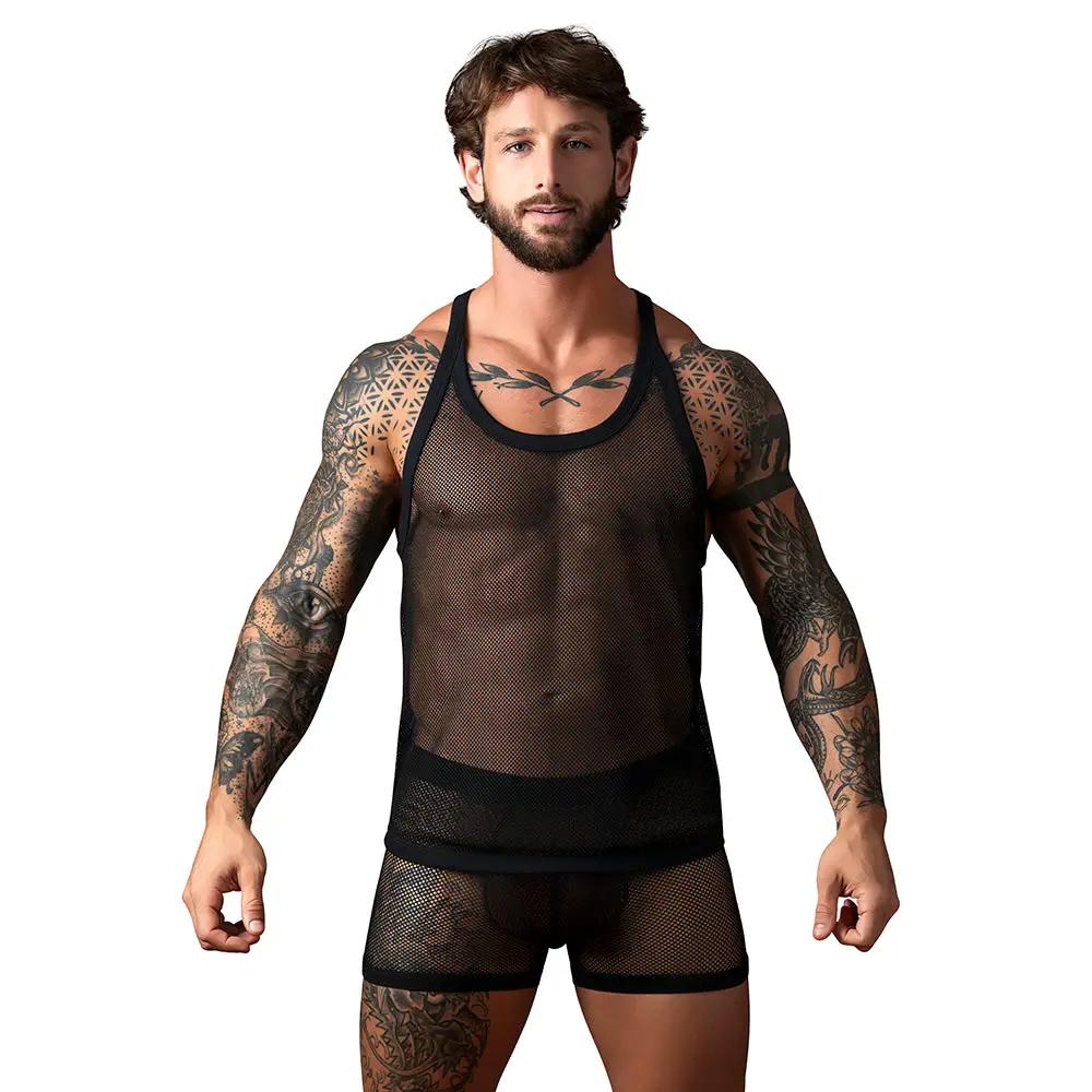 Male Power Fishnet 2.0 Tank Top Black S/M by Male Power