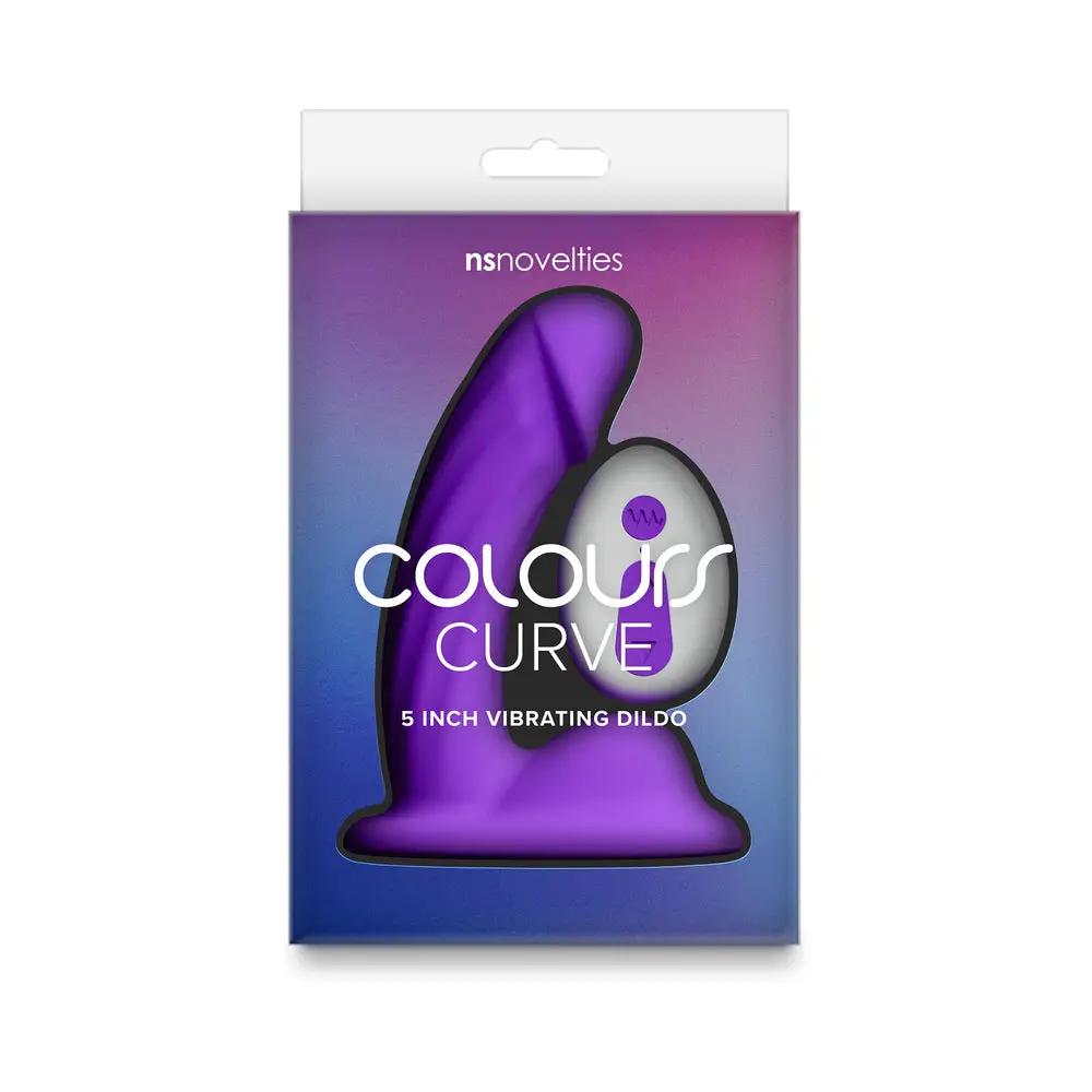Colours Curve Vibrating 5 in. Dildo Purple by NS Novelties