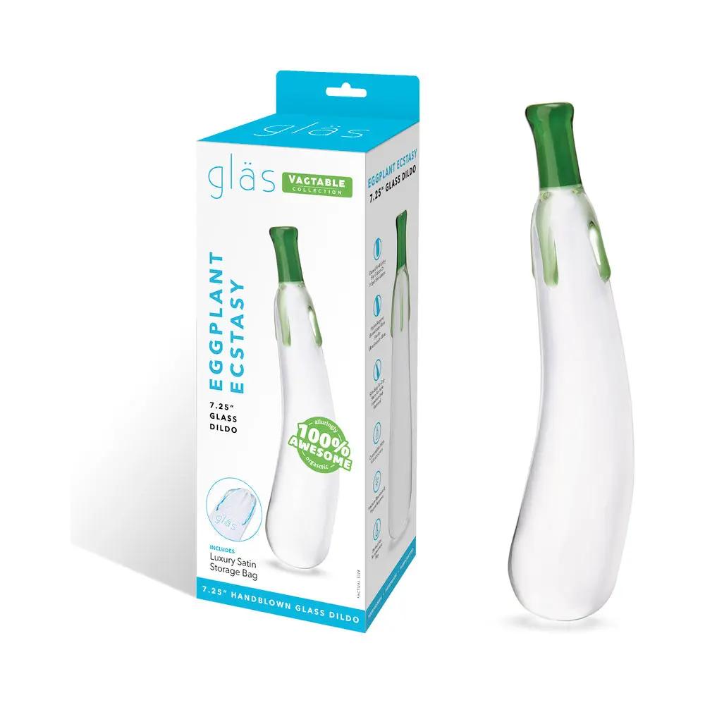 Glas Eggplant Ecstasy 7.25 in. Glass Dildo by Electric Eel