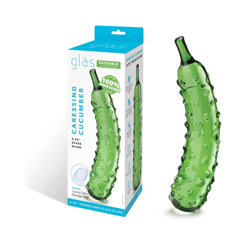 Glas Caressing Cucumber 8.25 in. Glass Dildo by Electric Eel