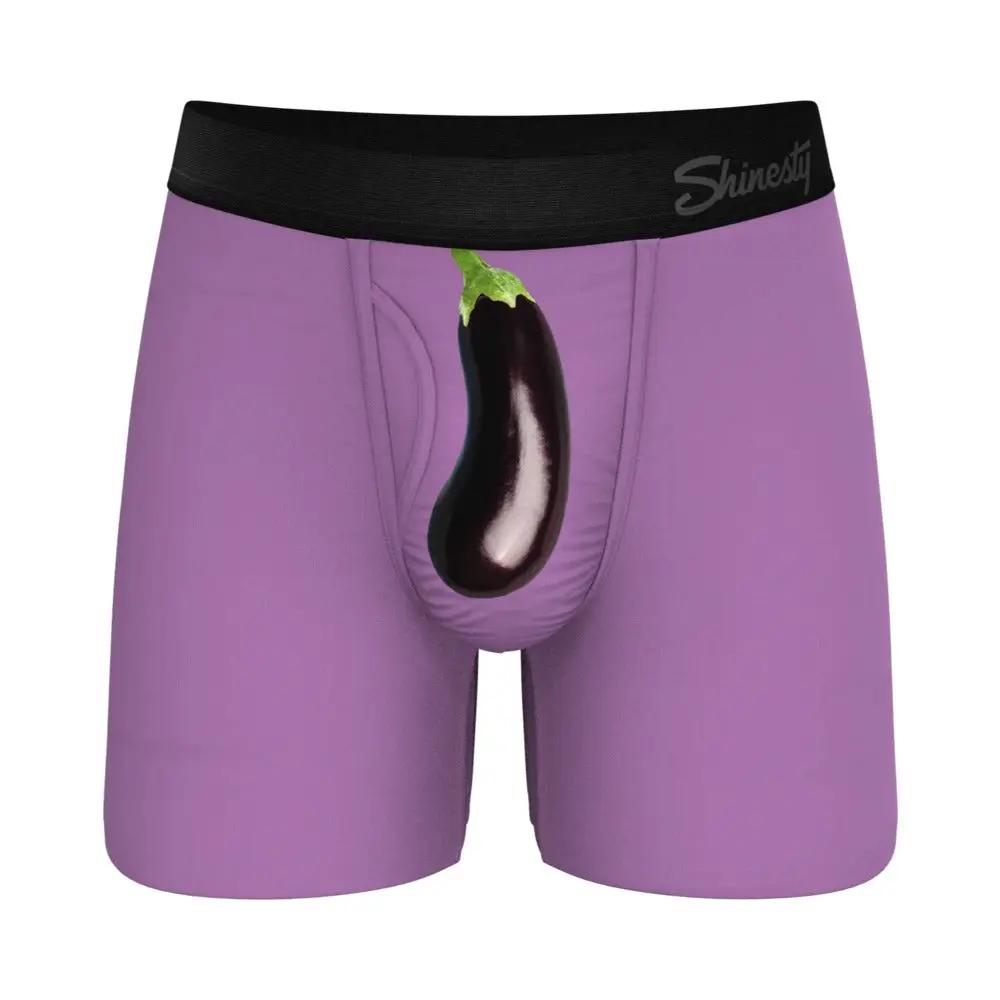 Shinesty The Double Entendre Eggplant Ball Hammock Pouch Underwear with Fly S by Shinesty