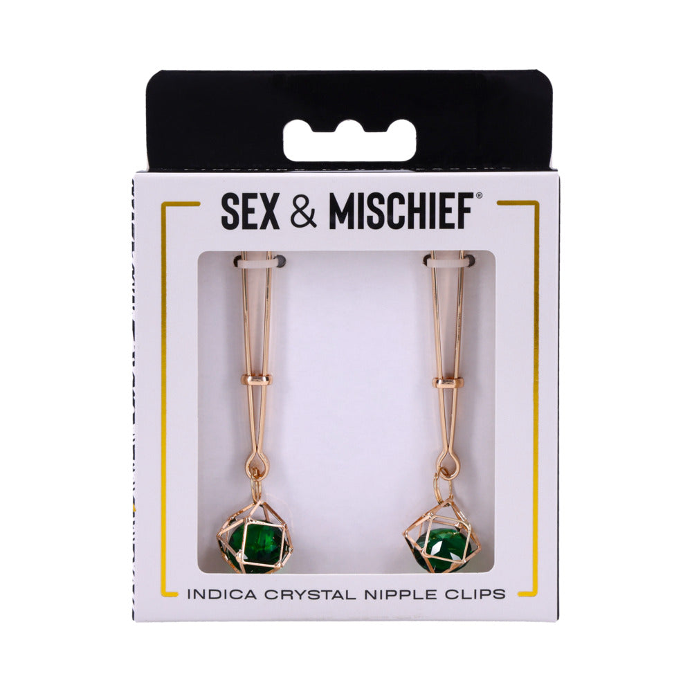 Sportsheets Sex & Mischief Indica Crystal Nipple Clips by Sportsheets