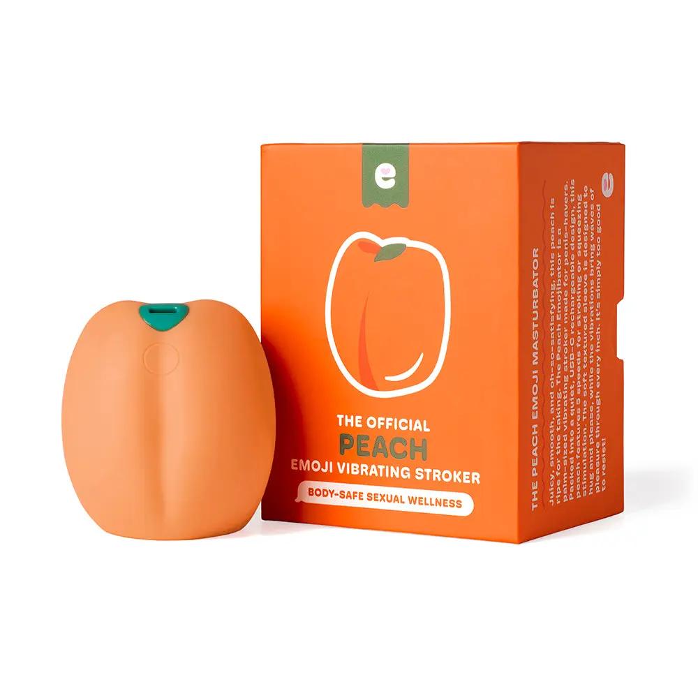 Emojibator Peach Vibrating Stroker by Emojibator