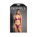 Fantasy Lingerie Domina Bralette & Panty with Zipper Details Berry S/M by Fantasy Lingerie
