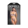Fantasy Lingerie Domina Bra & Crotchless Panty with Chain Strap Accents & Choker Gray S/M by Fantasy Lingerie