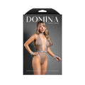 Fantasy Lingerie Domina Crotchless Plunge Teddy with Chain-Link Choker & Detachable Cuffs Gray S/M by Fantasy Lingerie