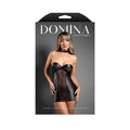 Fantasy Lingerie Domina Chemise with Zipper Details & Buckle Halter Black M/L by Fantasy Lingerie
