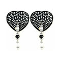 Bijoux de Nip Black Crystal Heart Pasties with Faceted Beads by PHS International