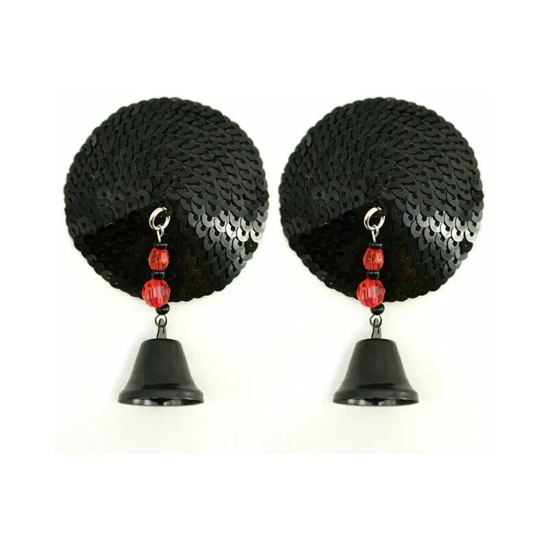 Bijoux de Nip Black Sequin Round Pasties with Bells by PHS International