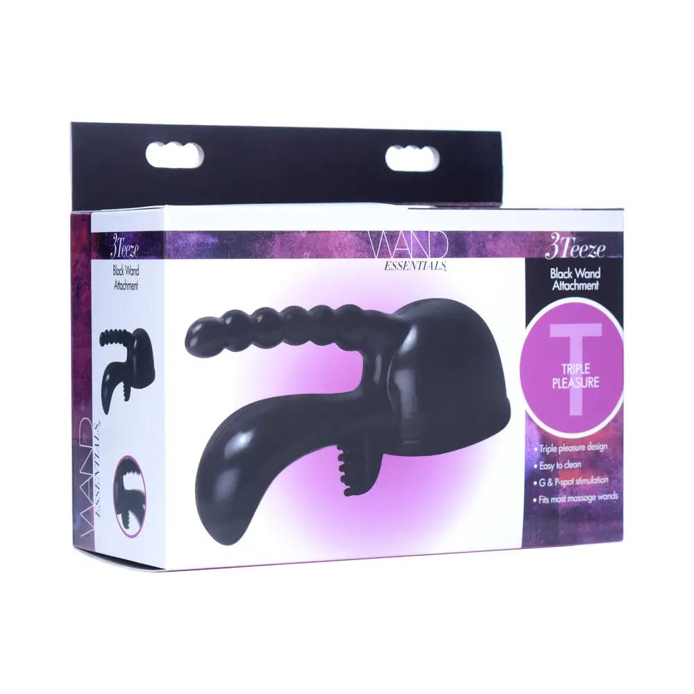 Wand Essentials 3Teeze Triple Pleasure Attachment Black by XR Brands