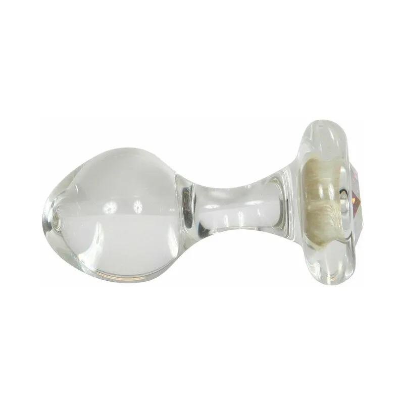 Crystal Delights Small Clear Plug with Gem Aurora Borealis by Crystal Delights