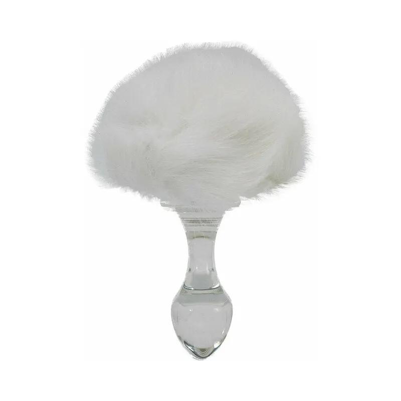 Crystal Delights Magnetic Bunny Tail Plug White by Crystal Delights