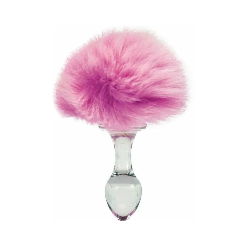 Crystal Delights Magnetic Bunny Tail Plug Pink by Crystal Delights