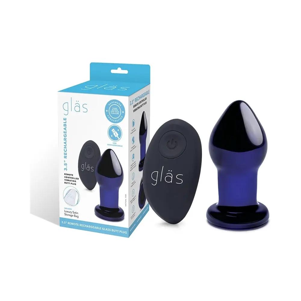Glas 3.5 in. Rechargeable Remote-Controlled Vibrating Butt Plug by Electric Eel