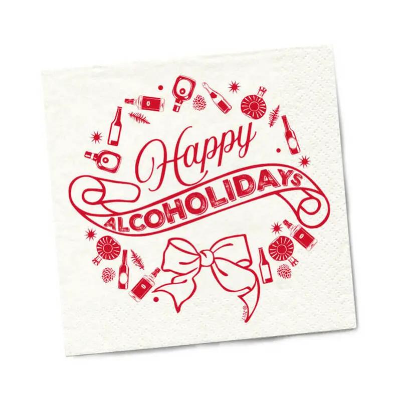 Twisted Wares Happy Alcoholidays Napkins 20-Pack by Twisted Wares